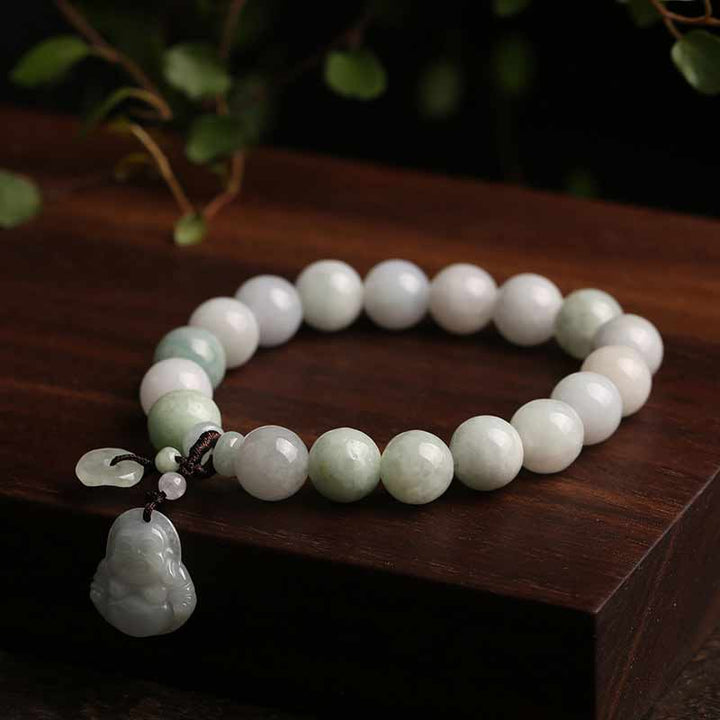 Buddha Stones Naturalny Jadeit Pi Xiu Budda Tykwa Jabłko Bransoletka Sukcesu