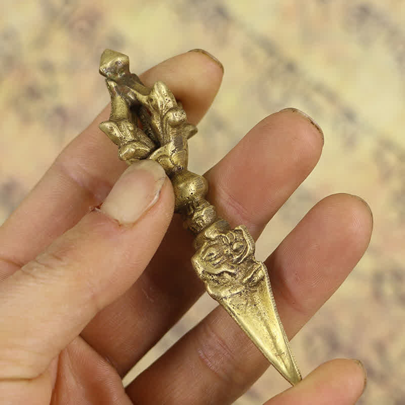 Buddha Stones Tybetańskie Pięć Pasm Wadżra Dorje Oświecenie Miedziana Dekoracja