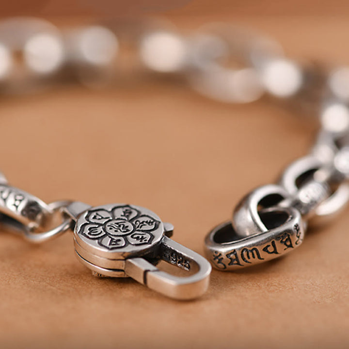 Buddha Stones Om Mani Padme Hum Podwójna Dorje Miedziana Bransoletka Mądrości Grawerowana - image 4