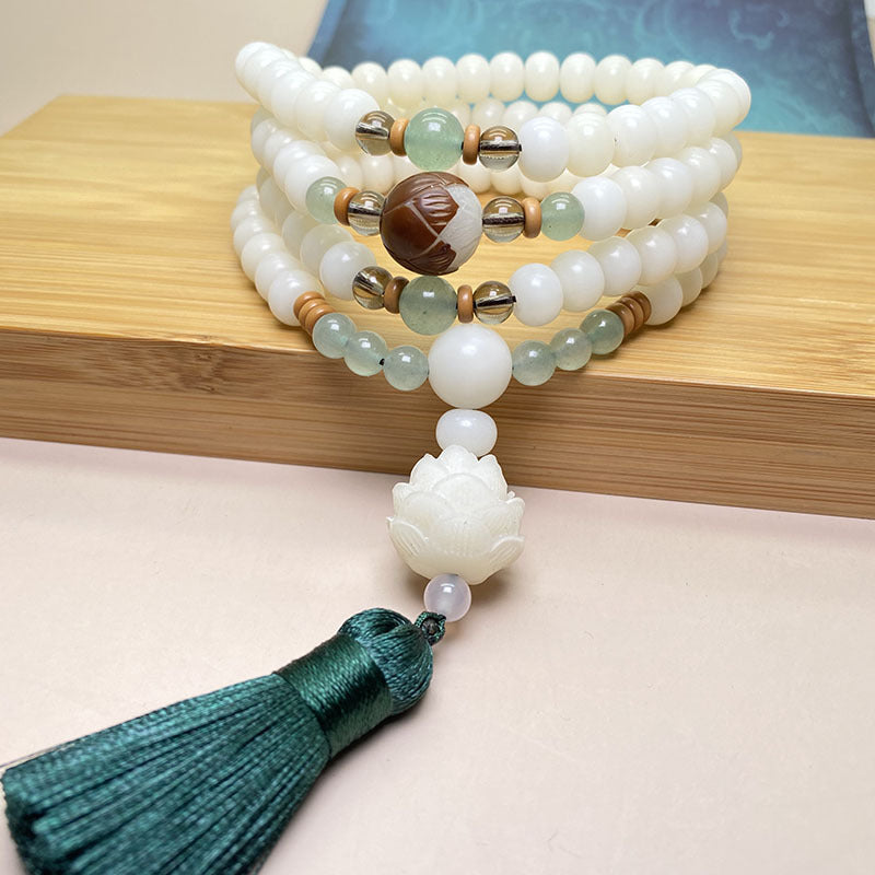 Buddha Stones Nasiona Bodhi Mala 108 Koralików Bransoletka Ochronna