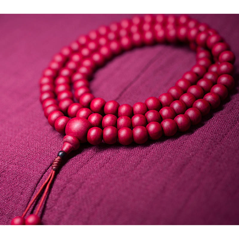 Buddha Stones 108 Mala Beads Naturalna Abelia Biflora Drewniana Bransoletka Ochronna