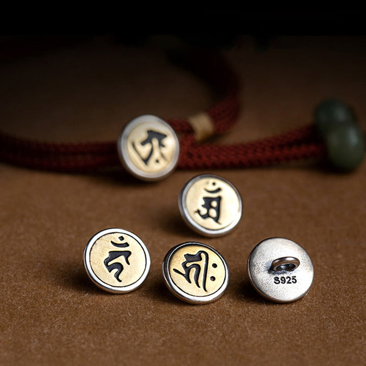 Buddha Stones 925 Srebro Sterling Ręcznie robione Chiński Zodiak Natal Budda Cyan Bodhi Nasiona Ochrona Pleciona Czerwona Bransoletka Sznurkowa