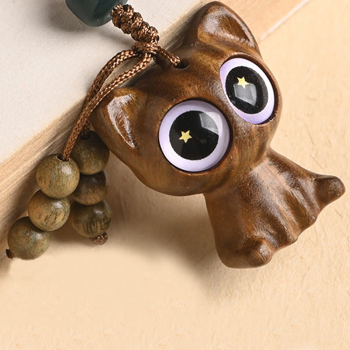 Buddha Stones Zielone Drzewo Sandałowe Szczęśliwy Kot Koi Ryba Kuracja Brelok Telefon Wiszący Dekoracja - image 19