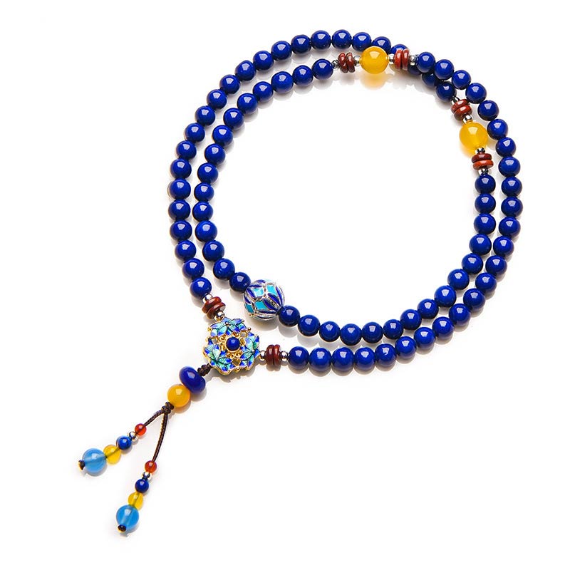 Bransoletka Buddha Stones Lazurite Yellow Agat Positive