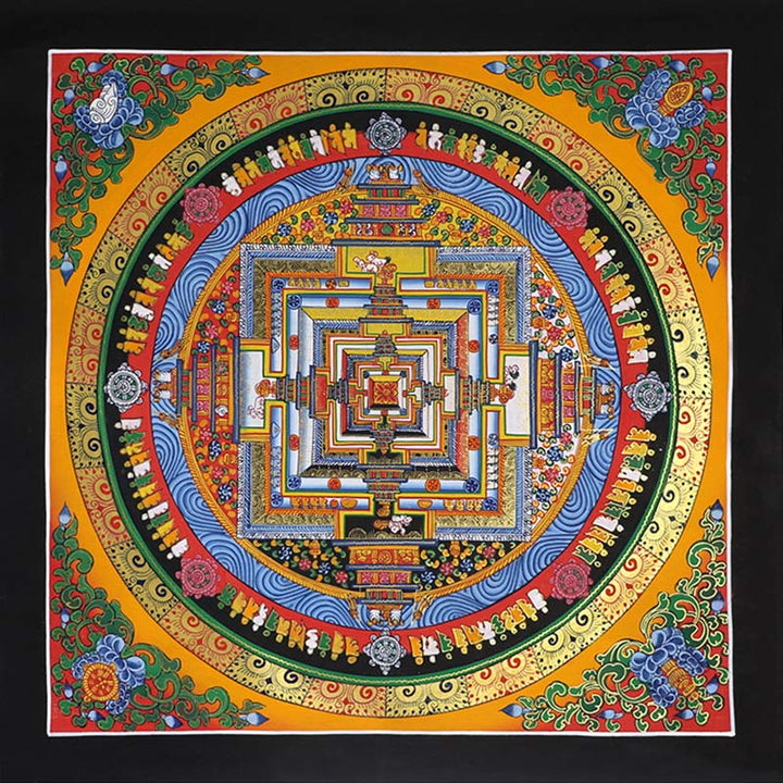 Buddha Stones Tybetańskie Thangka Malowanie Błogosławieństwo Ręcznie Robiona Dekoracja - Tkanina włókninowa (losowy kolor płótna thangka) - image 0