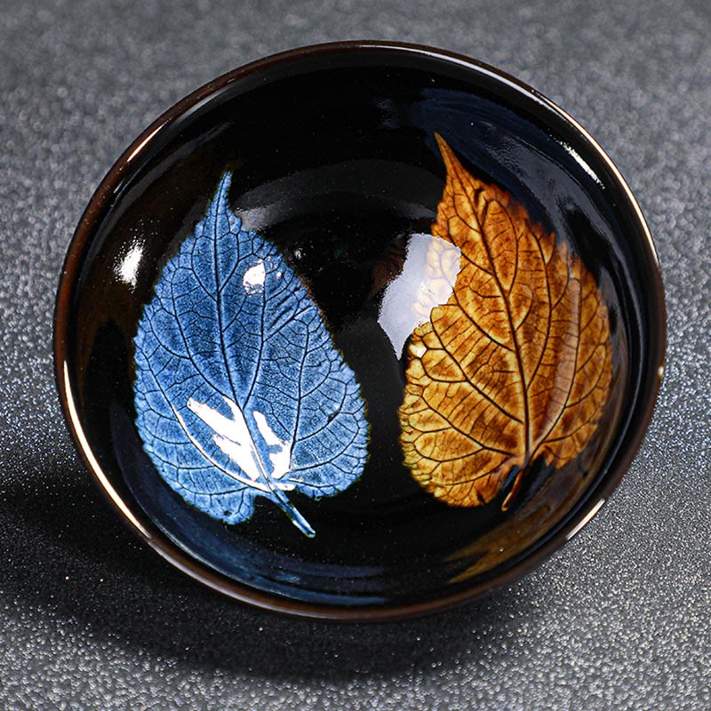 Buddha Stones Złoty Liść Klonu Chiński Jianzhan Ceramiczny Filiżanka Do Herbaty Tenmoku Kung Fu Filiżanka Do Herbaty Miska