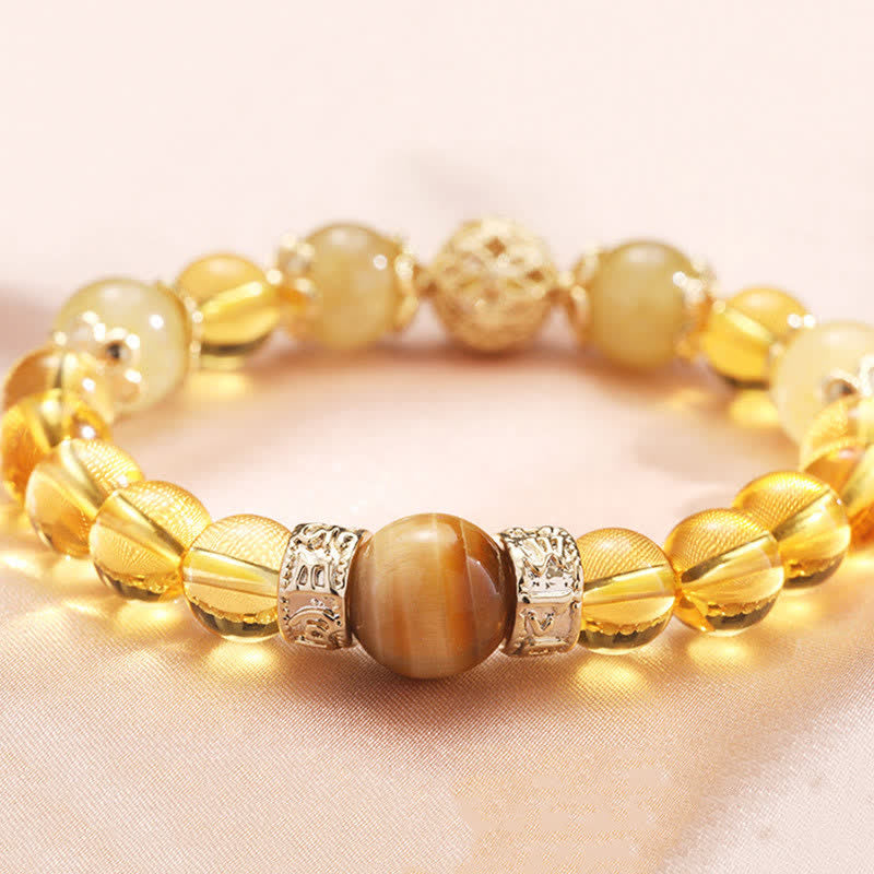 Bransoletka z koralików Buddha Stones Citrine Generosity Prosperity