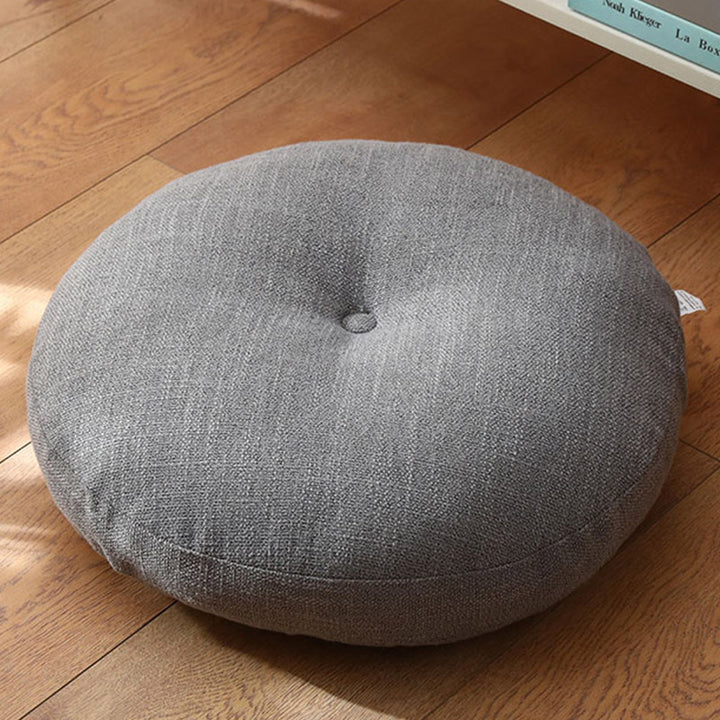 Buddha Stones Lotos Prosty Wzór Lniana Poduszka Medytacyjna Siedzenie Dekoracja Domu Salon - Odłączany - Ok. 40 cm × 10 cm (możliwe niewielkie odchylenia) - DimGray - image 0