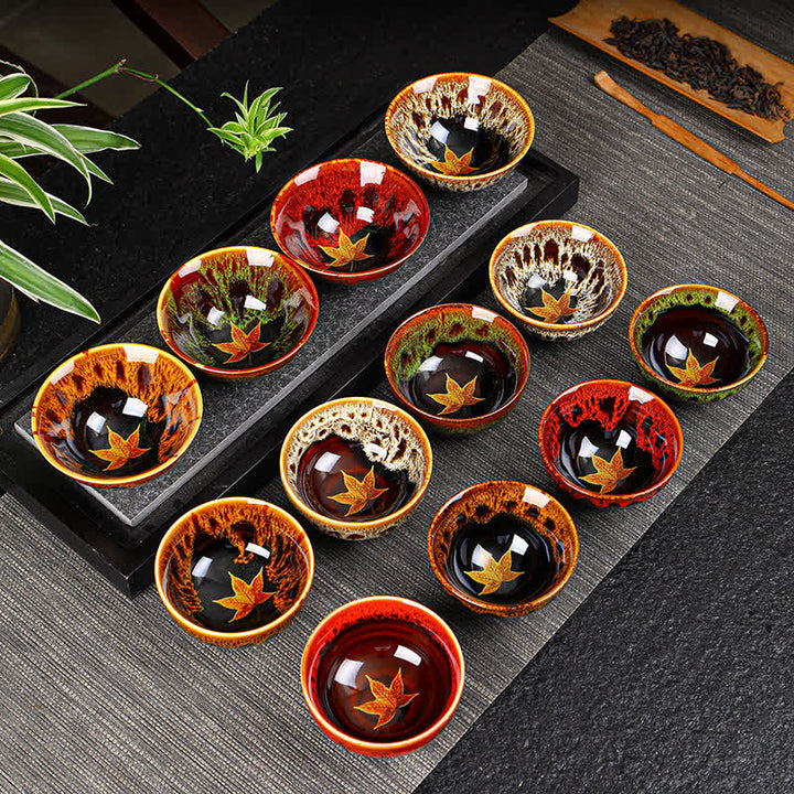 Buddha Stones Liść Klonowy Kolorowa Ceramiczna Filiżanka Do Herbaty Domowej