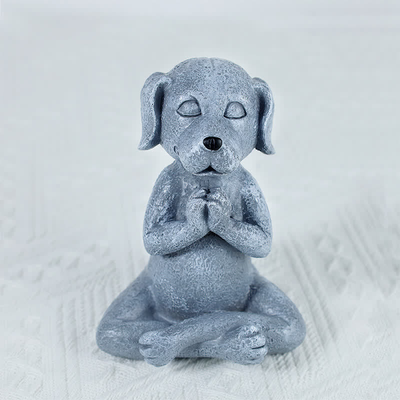 Medytujący Zen Pies Kot Żaba Dekoracja - Pies do medytacji 9 cm x 8 cm x 12 cm (180 g) - image 0