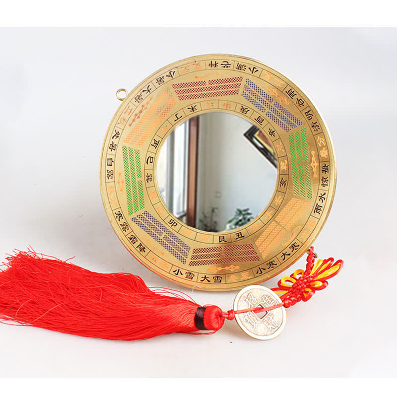 Mapa Feng Shui Bagua Moneta Miedziana Chińska Mapa Równowagi Energii - 19 cm - Mapa Four Seasons Bagua - Lustro wklęsłe - image 16