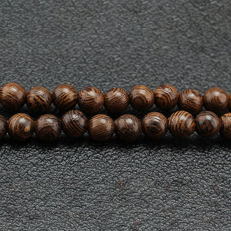 Buddha Stones Wenge Drewno Turkus Ochrona Kamienia Spokój Naszyjnik Wisiorek