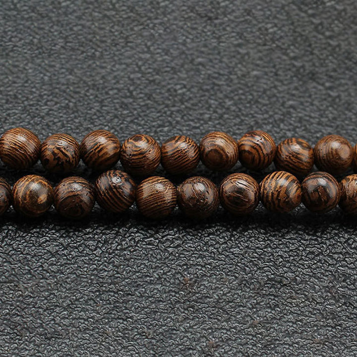 Buddha Stones Wenge Drewno Turkus Ochrona Kamienia Spokój Naszyjnik Wisiorek