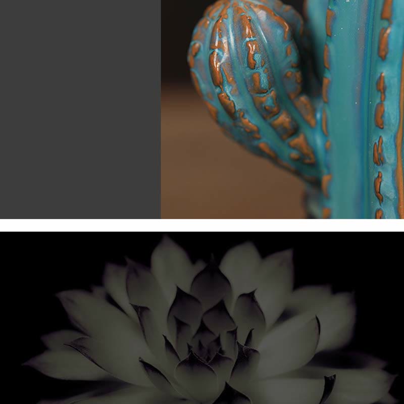 Kaktus Ceramic Healing Backflow Smoke Fountain Incense Burner - image 5