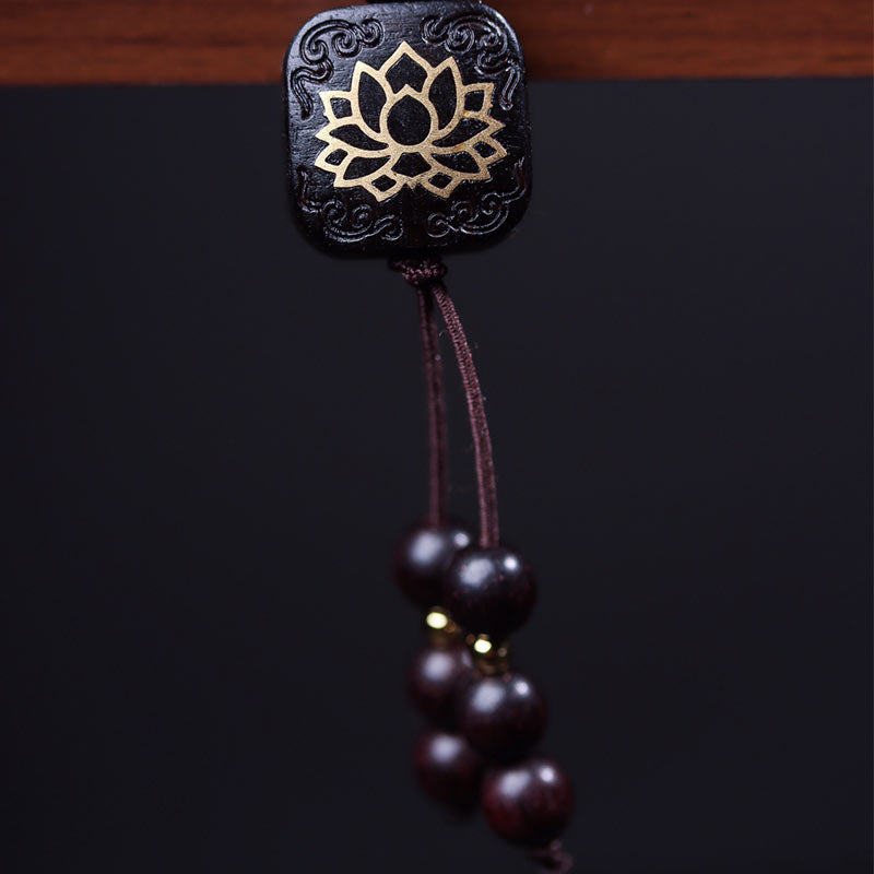 Buddha Stones 108 Mala Koraliki Tybetańskie Małe Liście Czerwone Drzewo Sandałowe Bransoletka Równowagi Lotosu