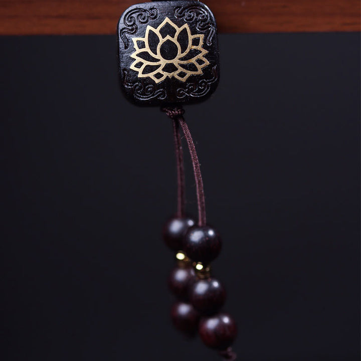 Buddha Stones 108 Mala Koraliki Tybetańskie Małe Liście Czerwone Drzewo Sandałowe Bransoletka Równowagi Lotosu