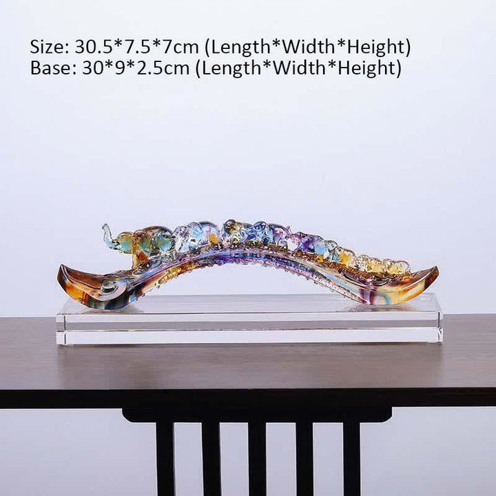 Ręcznie robiony kryształowy słoń Liuli Ruyi, dekoracja domu z kryształową podstawą - 30,5*7,5*7 cm - image 6
