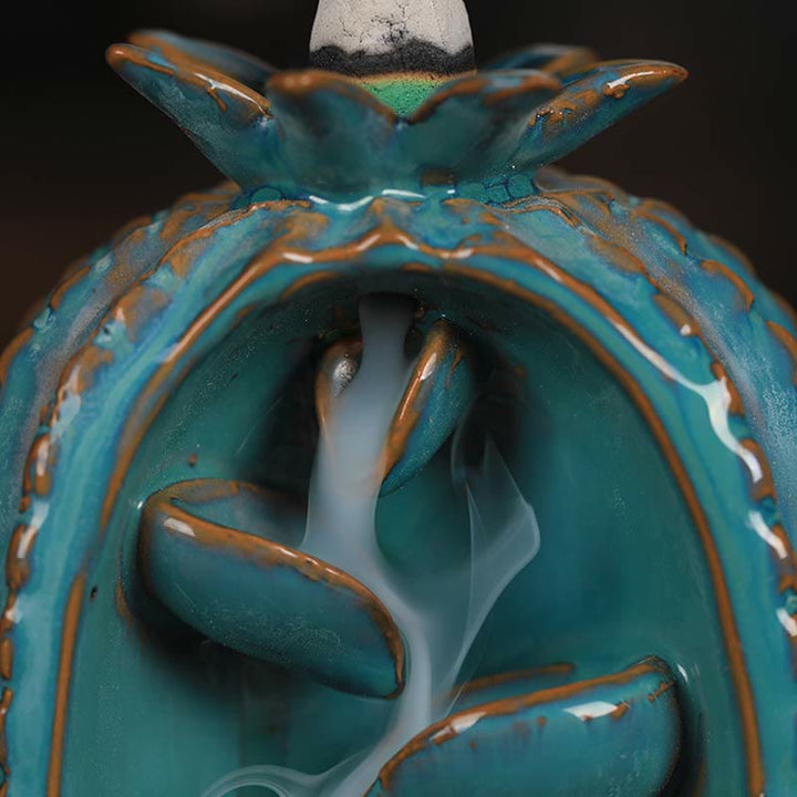 Kaktus Ceramic Healing Backflow Smoke Fountain Incense Burner