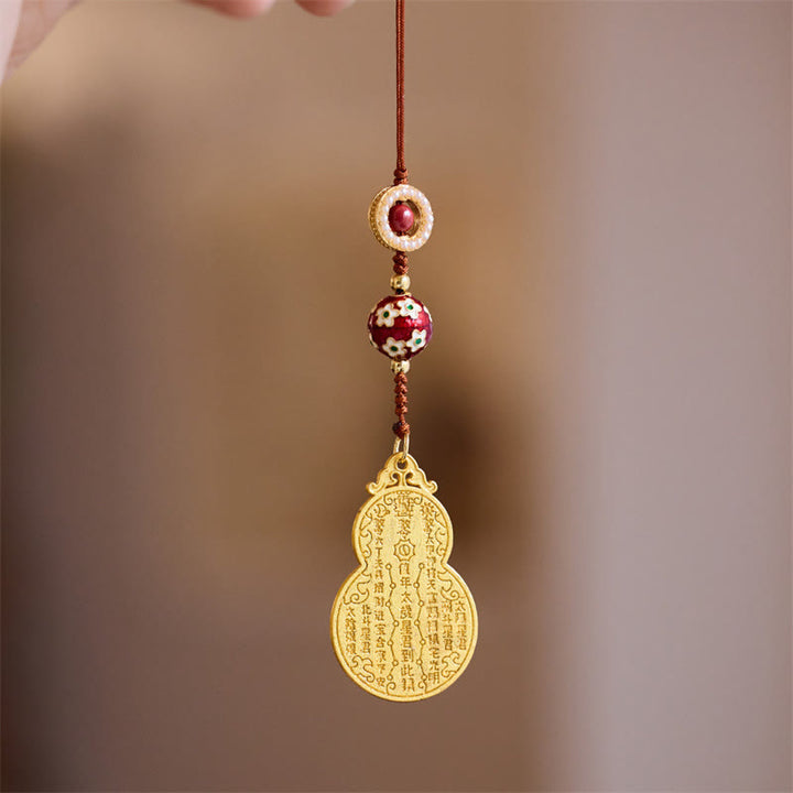 Buddha Stones Wu Lou Gourd Fu Charakter Tai Sui Amulet Fortune Telefon Wiszący Dekoracja Brelok