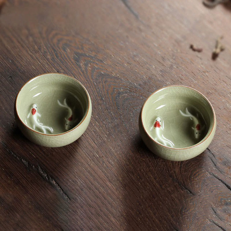 Buddha Stones Kolorowe Ryby Koi Ceramiczny Filiżanka Kung Fu Filiżanka Miska