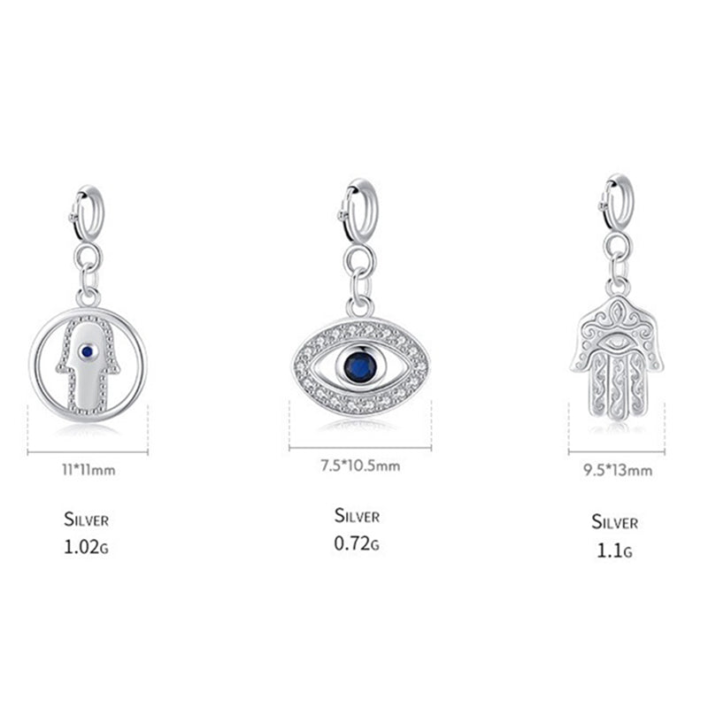 925 Srebrny naszyjnik z symbolem Hamsa Złe Oko i Szczęście - image 22