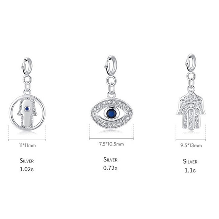 925 Srebrny naszyjnik z symbolem Hamsa Złe Oko i Szczęście - image 22
