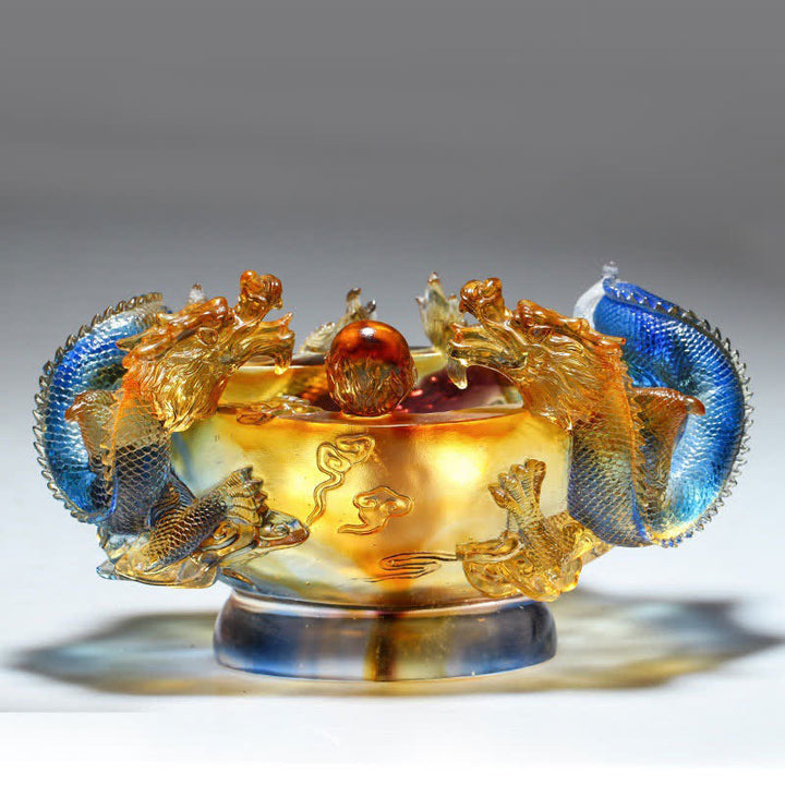 Buddha Stones Feng Shui Chiński Zodiak Smok Ręcznie Robiony Kryształ Liuli Sztuka Ochrona Dekoracja Domu Biuro - image 0