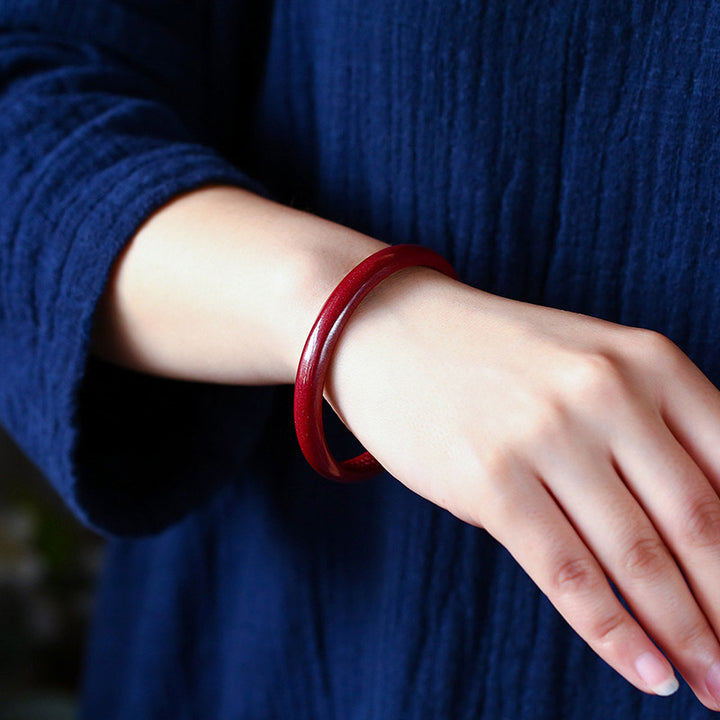 Buddha Stones Cynobrowy Sutra Serca Grawerowanie Błogosławieństwo Bransoletka Bangle