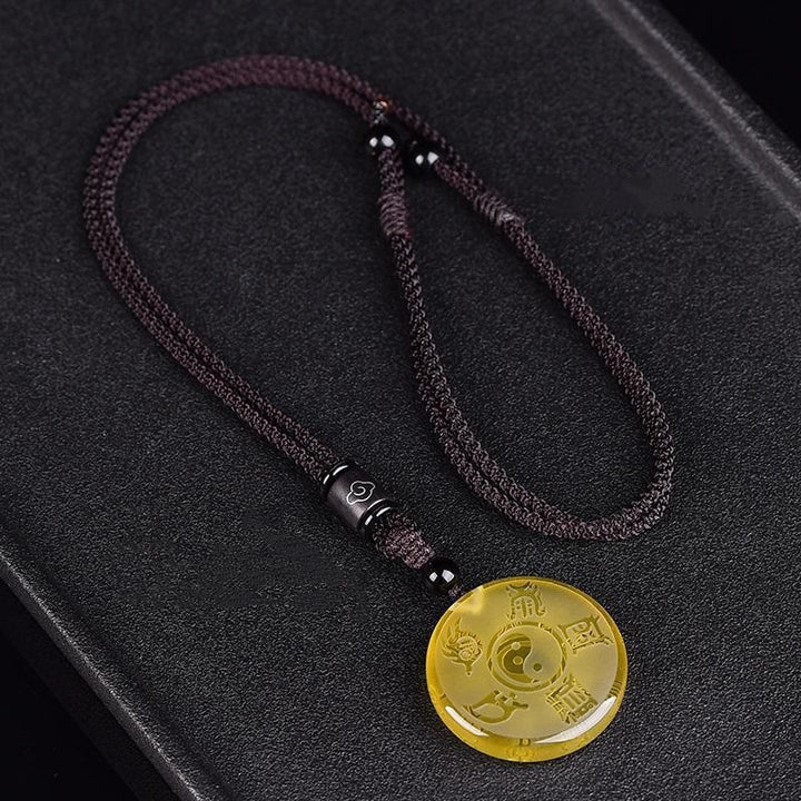 Buddha Stones Taoizm Pięć Świętych Gór Symbol Yin Yang Liuli Kryształ Równowaga Naszyjnik Wisiorek Brelok