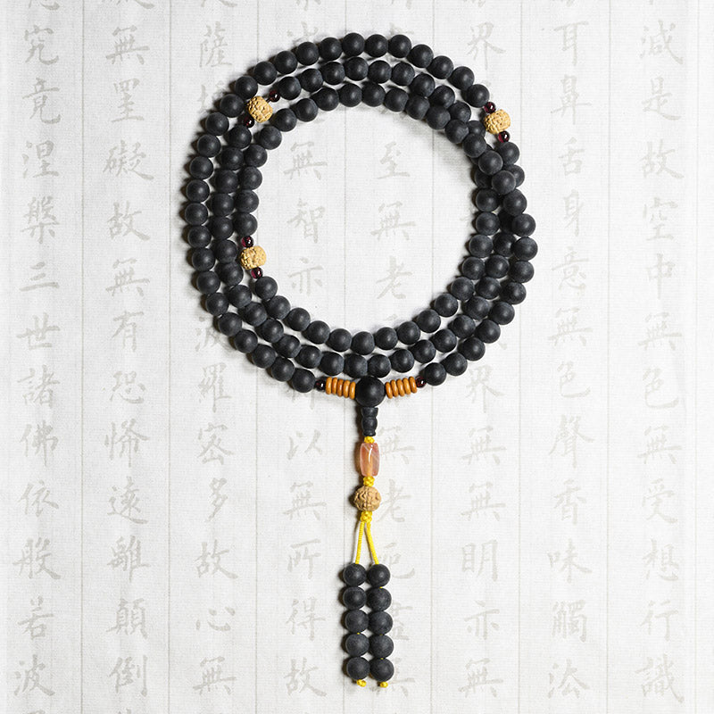 Buddha Stones Tybetańska Mala Cyprysik Bodhi Nasiona Czerwony Agat Bransoletka Lecznicza