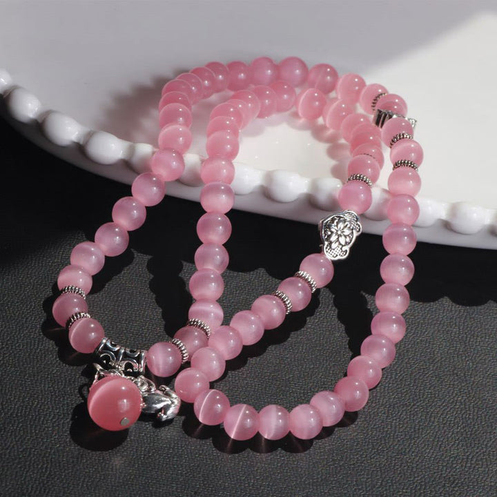 Bransoletka z potrójnym owinięciem w kocie oko PiXiu z Buddha Stones