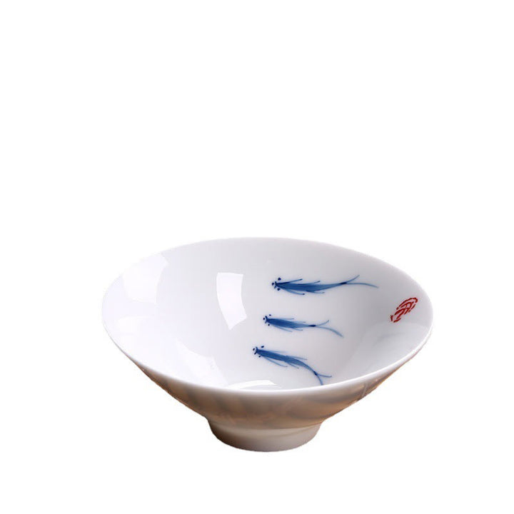 Buddha Stones Jingdezhen Niebiesko-biała Porcelana Koi Ryba Ceramiczna Filiżanka Do Herbaty Kung Fu