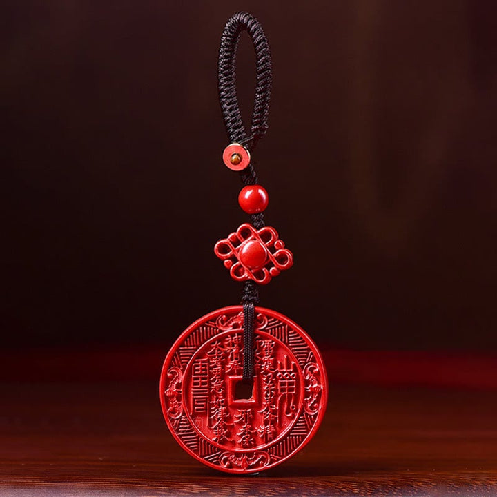Buddha Stones Naturalne Duchy Górskie Cinnabar Wydaj Pieniądze Bagua Błogosławieństwo Naszyjnik Wisiorek Brelok
