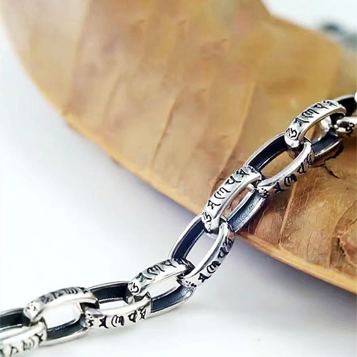 Buddha Stones Om Mani Padme Hum Podwójna Dorje Miedziana Bransoletka Mądrości Grawerowana - image 12