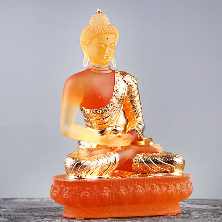 Buddha Stones Figurka Buddy wykonana ręcznie Liuli Dzieło sztuki Posąg spokoju Oferta domowa Dekoracja - image 2