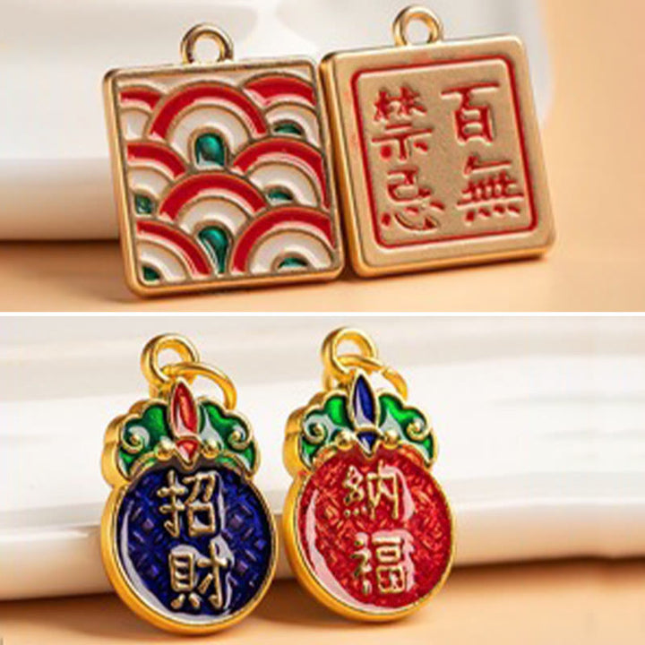 Buddha Stones Nic nie jest przesądne Tańczący Lew Miedź Bogactwo Brelok