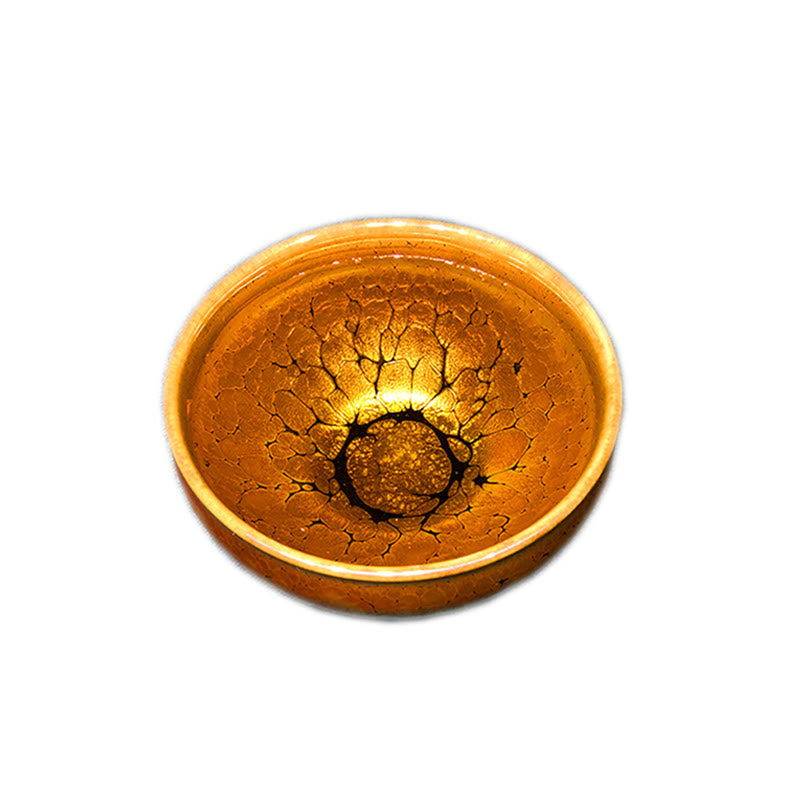 Buddha Stones Złoty Wzór Plamki Chiński Jianzhan Ceramiczny Filiżanka Do Herbaty Kung Fu Miska Z Pudełkiem Prezentowym