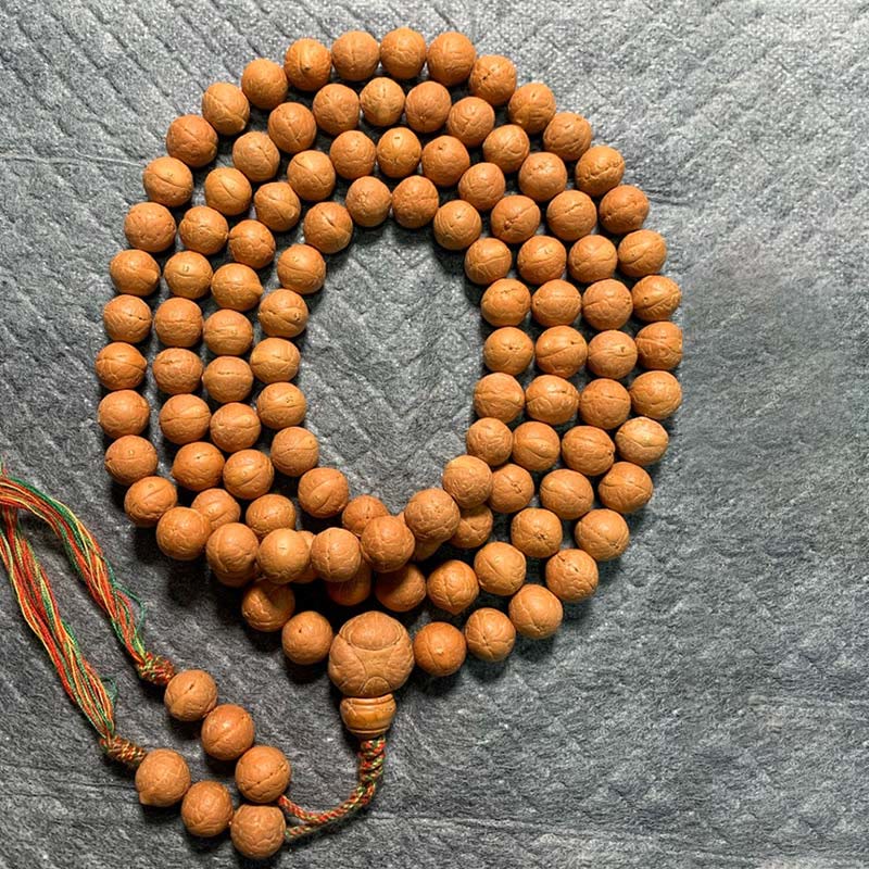 Buddha Stones 108 Mala Koraliki Nepal Bodhi Nasiona Szczęścia Bogactwo Bransoletka z frędzlami - 11 mm - image 10