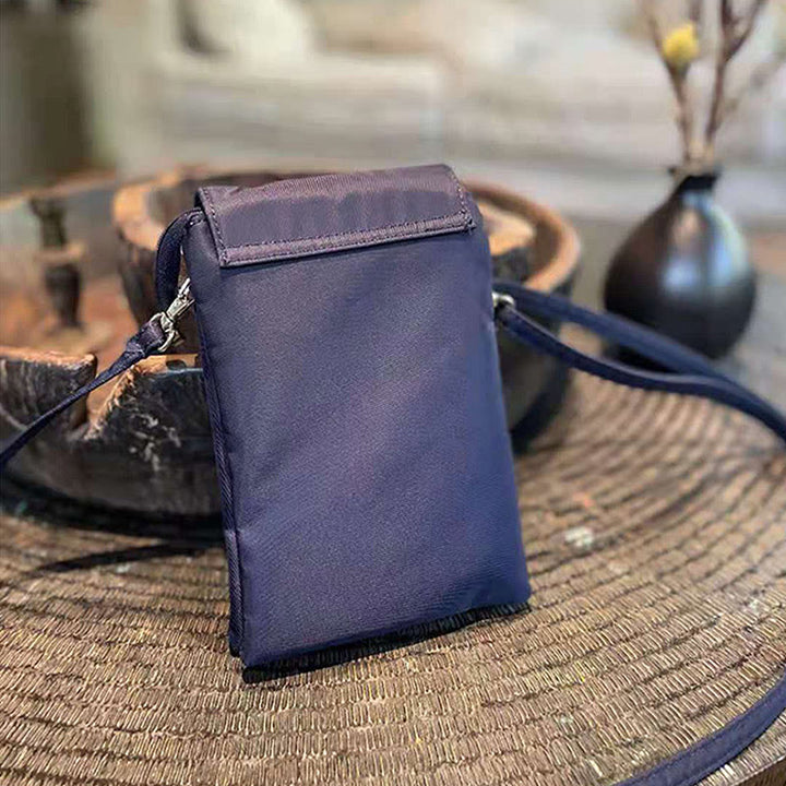 Buddha Stones Wodoodporna Ręcznie Haftowane Kwiaty Lotosu Torba Crossbody Torba Na Ramię Torba Na Telefon Komórkowy