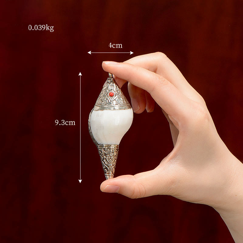Tybetańska naturalna muszla Shankha Conch Shell Seashell Wealth szczęśliwa dekoracja domu - Bardzo mały Shankh 9,3*4 cm - image 2