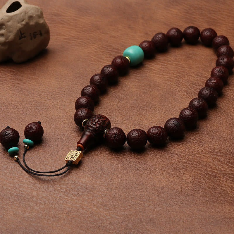 Buddha Stones Tybetańskie Nasiona Bodhi Agat Koralik Szczęście Bogactwo Tassel Charm Nadgarstek Mala
