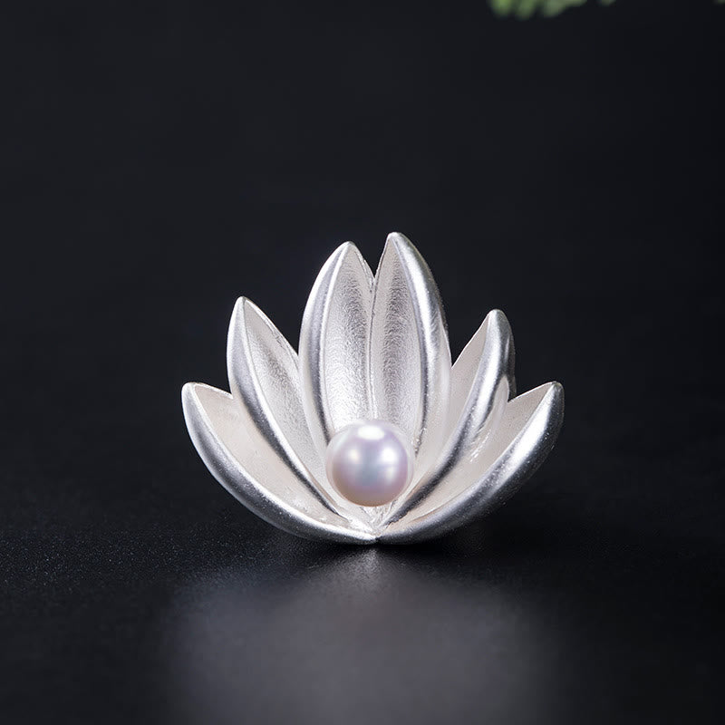 Buddha Stones 925 Srebro Sterlingowe Perła Kwiat Lotosu Broszka Nowy Początek - LOTUS (Oświecenie ♥ Nowy Początek) - image 0