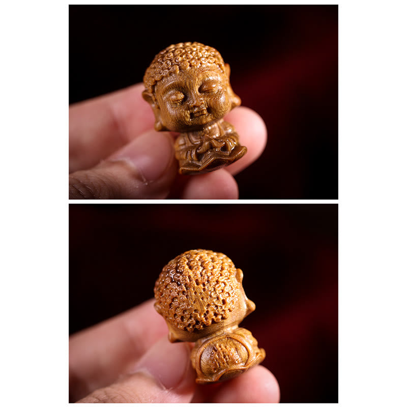 Chiński Zodiak Natal Budda Zielony Sandałowiec Lotos Grawerowany Pozytywny Dekoracja Domu