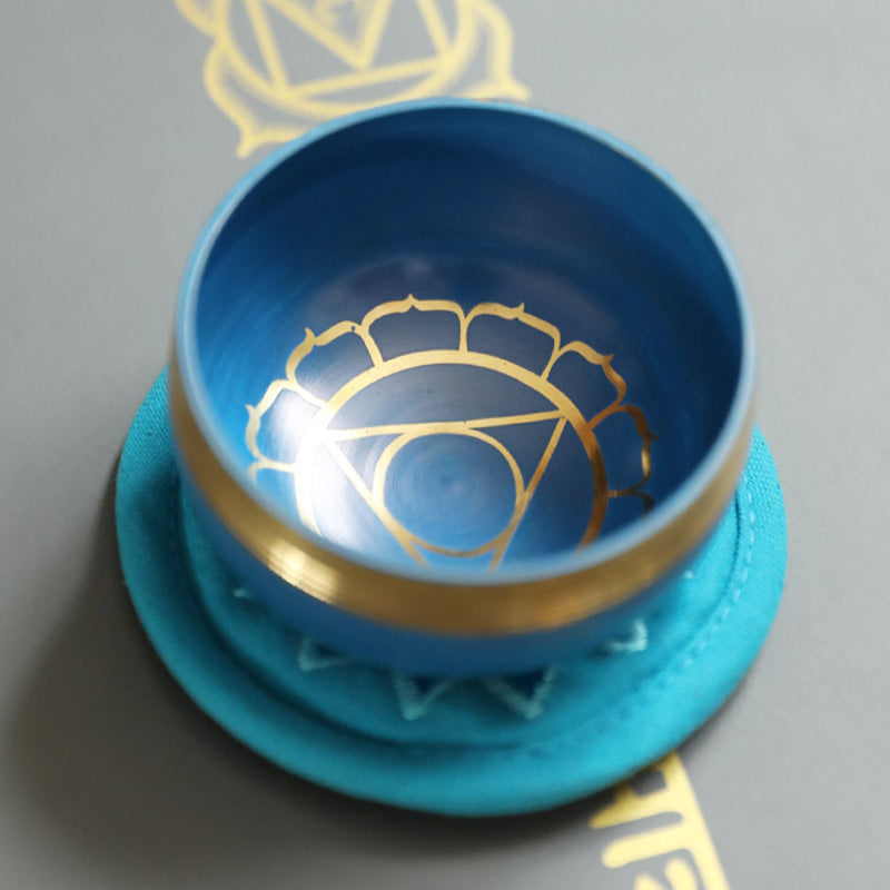 Buddha Stones Tybetańska misa dźwiękowa ręcznie wykonana do uzdrawiania czakr i medytacji uważności Zestaw mis śpiewających - image 9