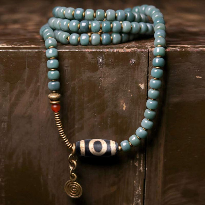 Buddha Stones 108 Mala Koraliki Bodhi Nasiona Dzi Koraliki Bransoletka Mądrości