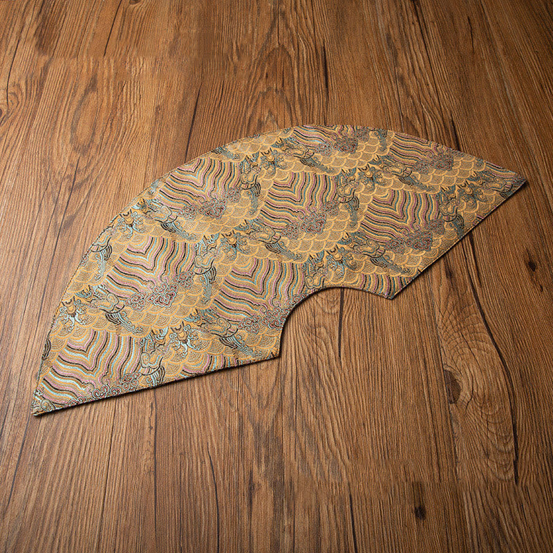 Podkładka pod Buddha Stones Vintage Sea Wave Bamboo Plum Blossom, podkładka pod kubek z haftem Kung Fu Tea Mat