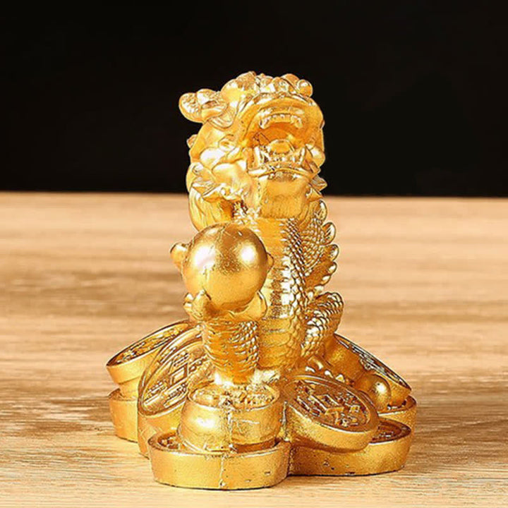 Buddha Stones Feng Shui Smok Miedziana Moneta Bogactwo Sukces Szczęście Dekoracja