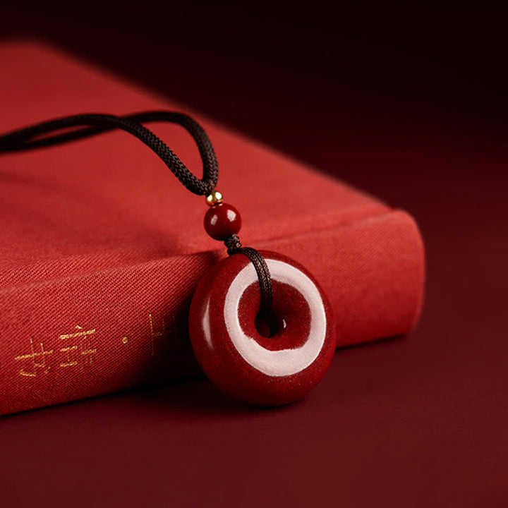 Naszyjnik z Buddha Stones Cinnabar Peace Buckle Calm Blessing