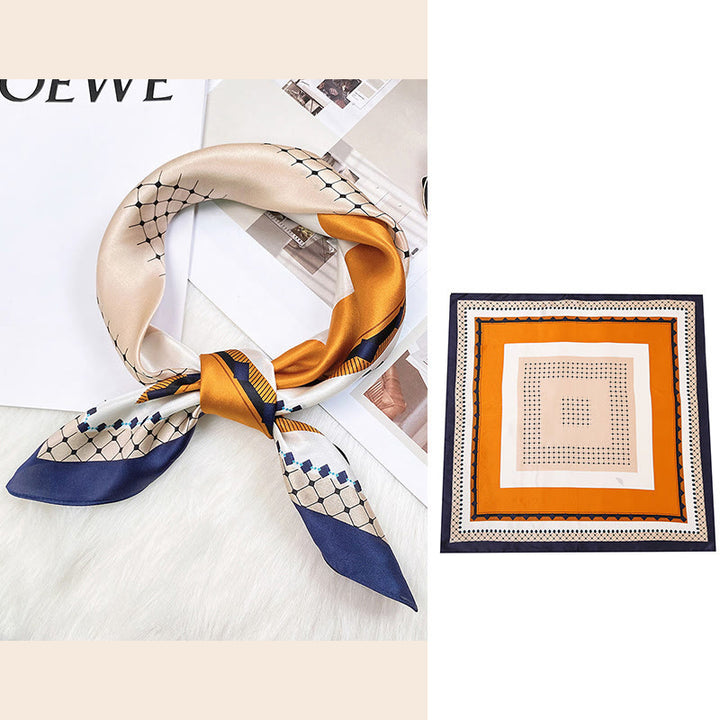 Buddha Stones Scena pasterska Balon na gorące powietrze Wiosenne kwiaty 100% jedwabiu morwowego Chusta na szyję - Wzór kwadratowy - image 31