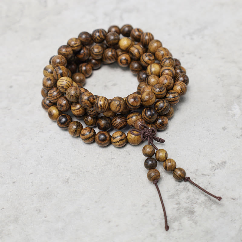 Buddha Stones 108 Mala Koraliki Bransoletka Modlitwa Medytacja Sandałowiec Elastyczny